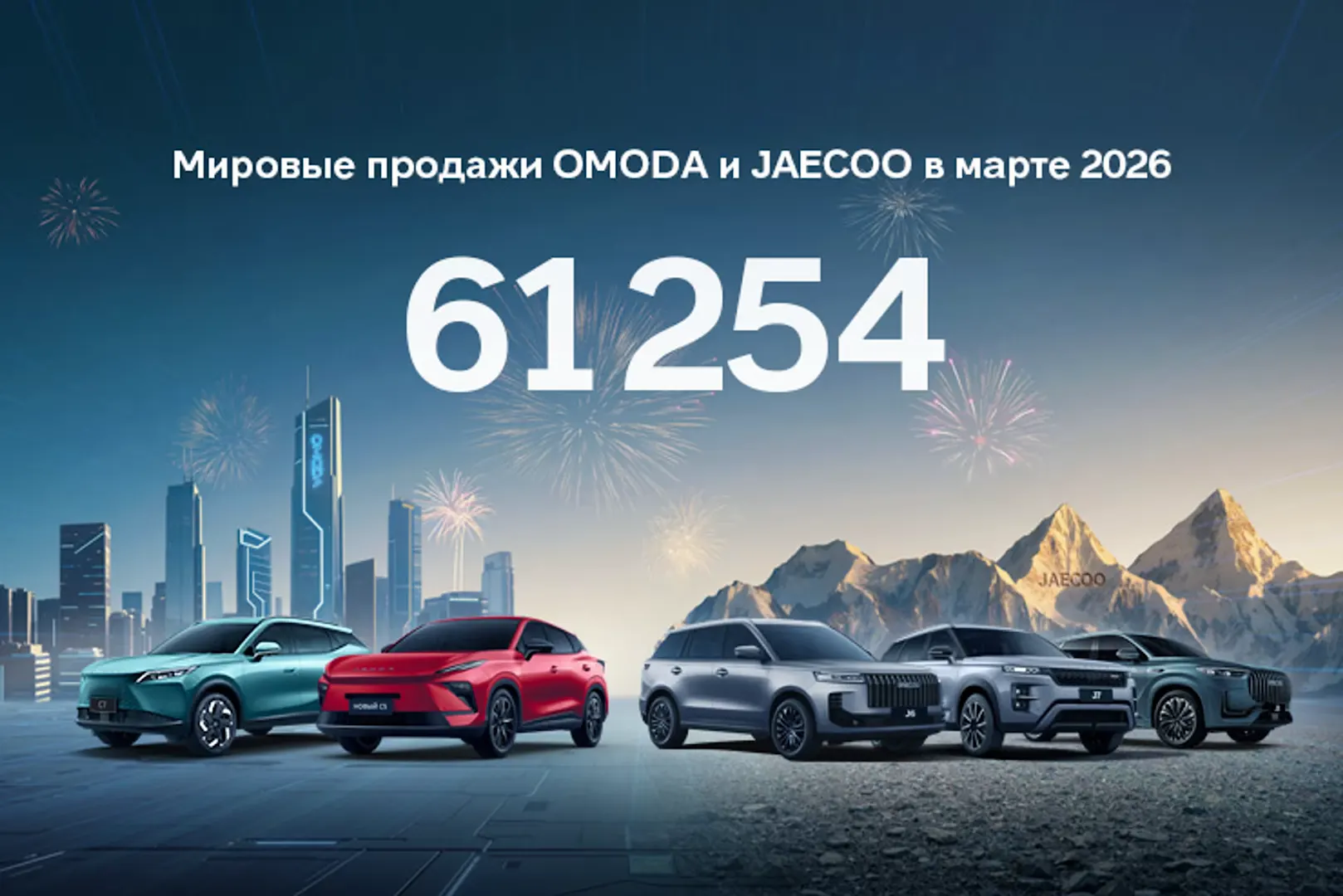 OMODA и JAECOO обновили месячный рекорд продаж на мировом рынке